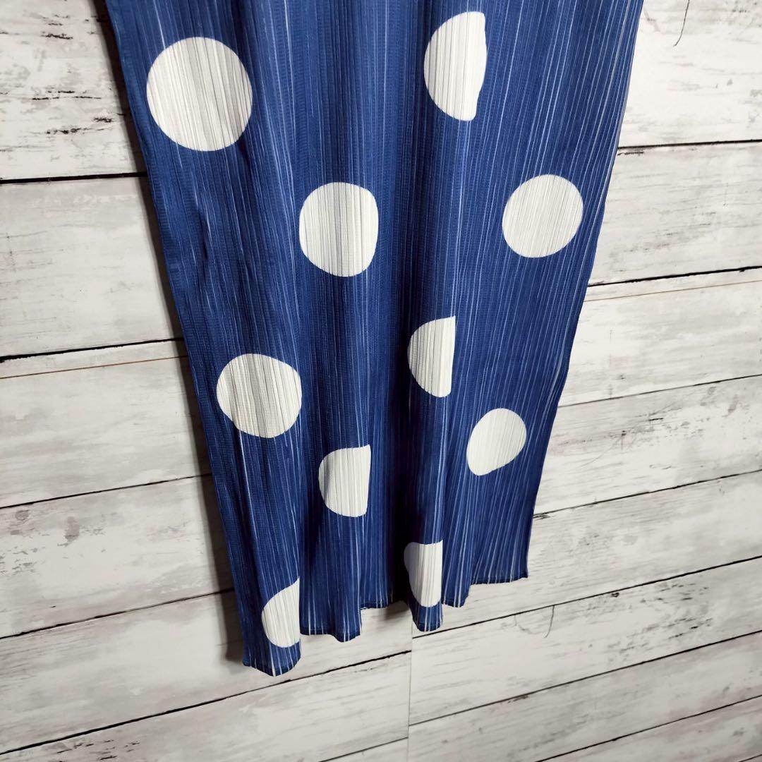 プリーツプリーズ イッセイミヤケ 水色チュニック カットソー ノースリーブ