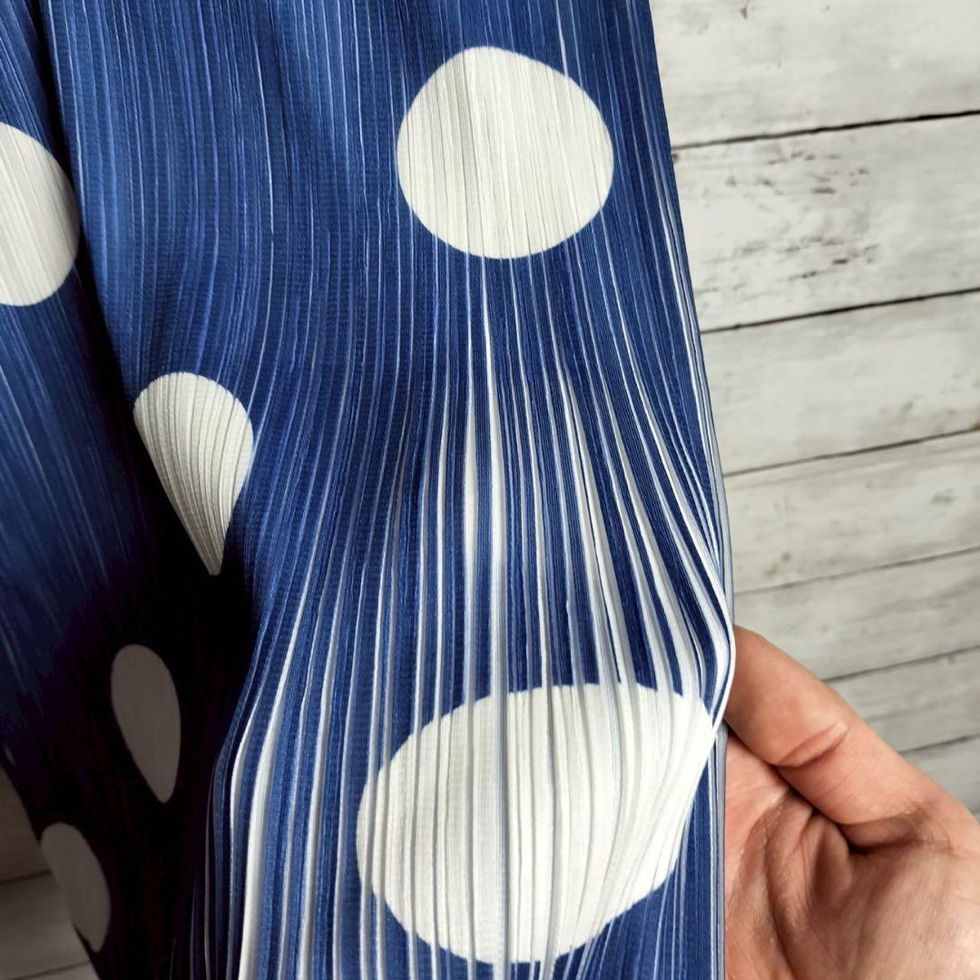 プリーツプリーズ イッセイミヤケ 水色チュニック カットソー ノースリーブ