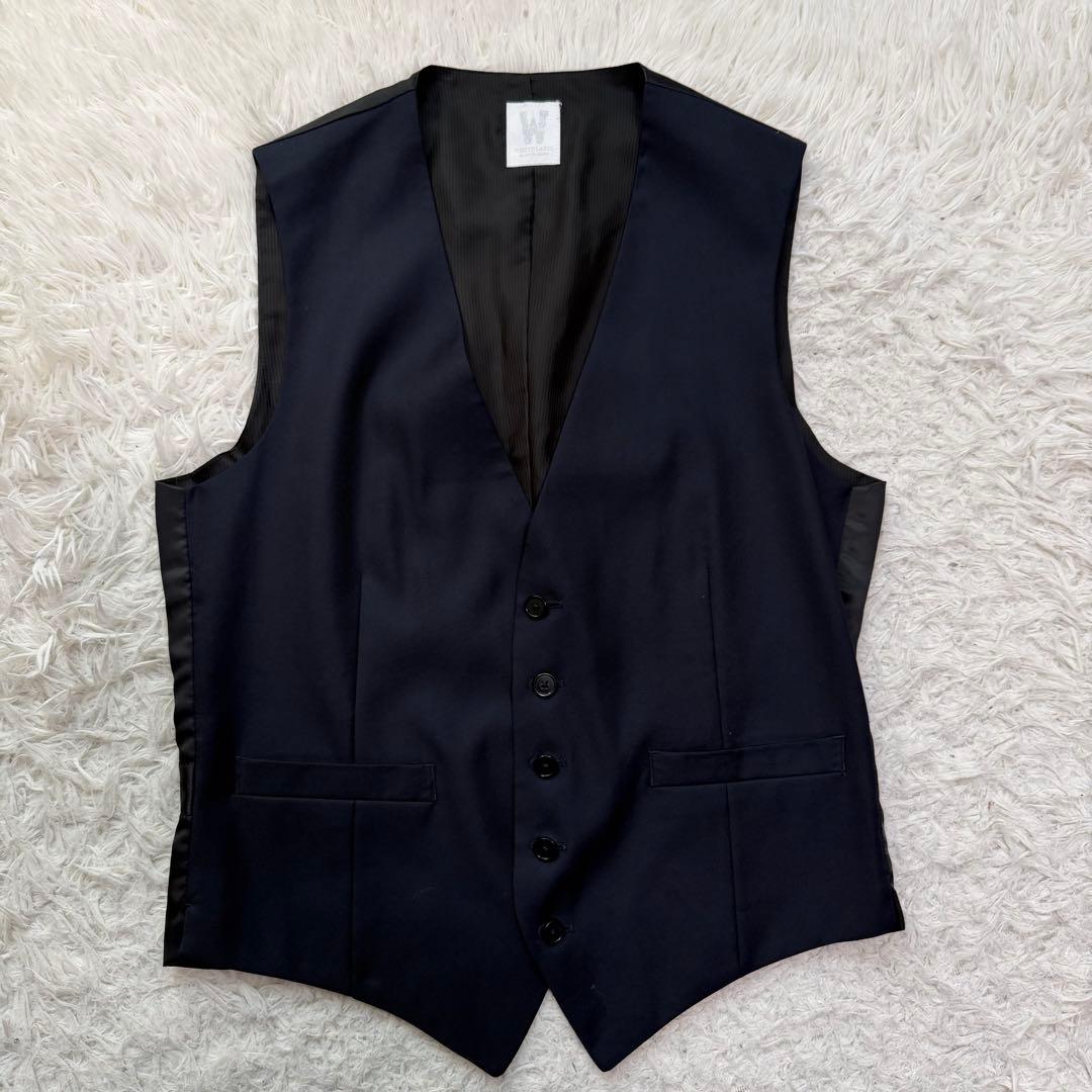 美品　ユナイテッドアローズ　スーツ　セットアップ　スリーピース　ネイビー　光沢