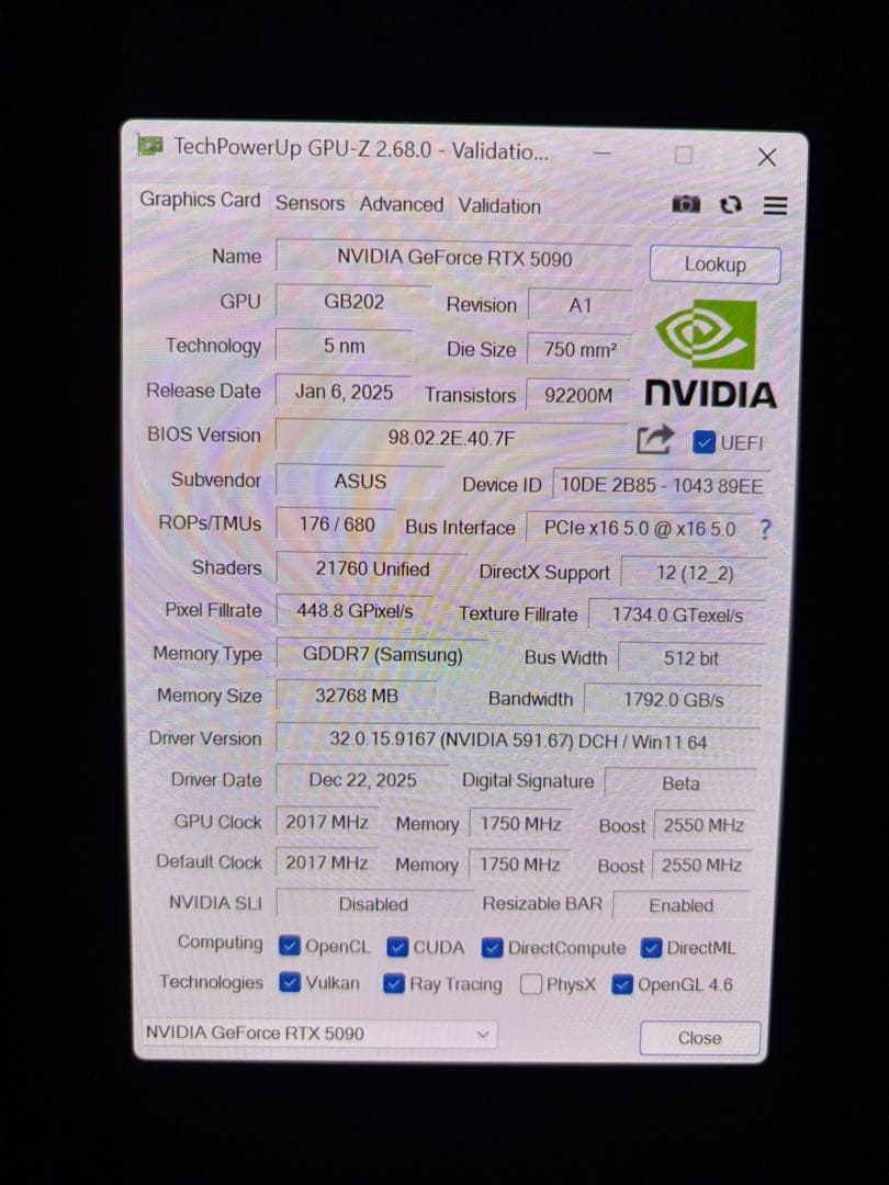 グラフィックボード・グラボ・ビデオカード ASUS TUF GeForce RTX5090 32GB OC Edition