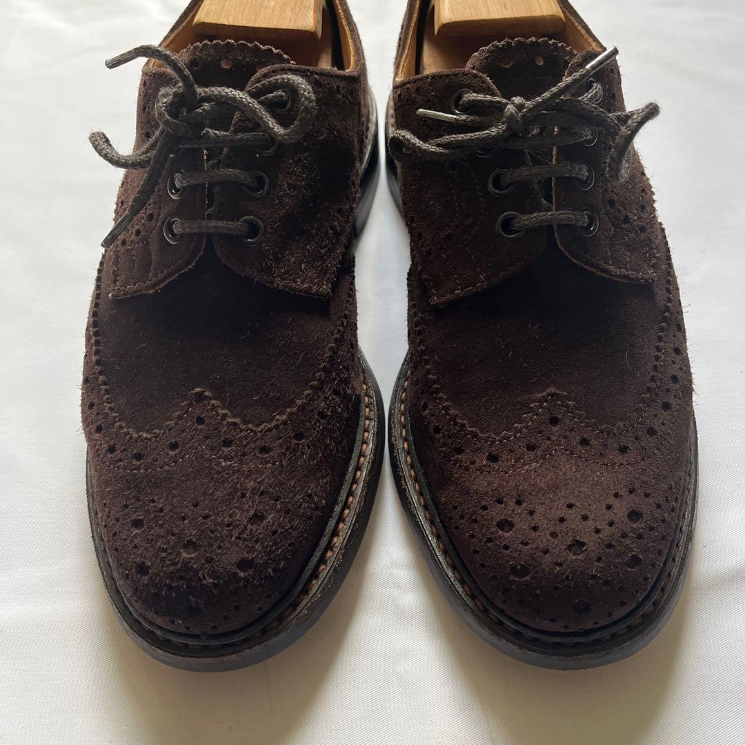 Tricker'sスウェード茶ブローグ7