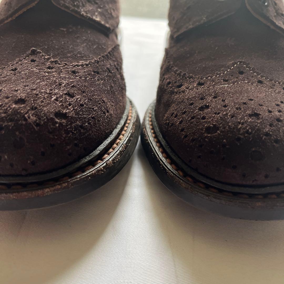 Tricker'sスウェード茶ブローグ7