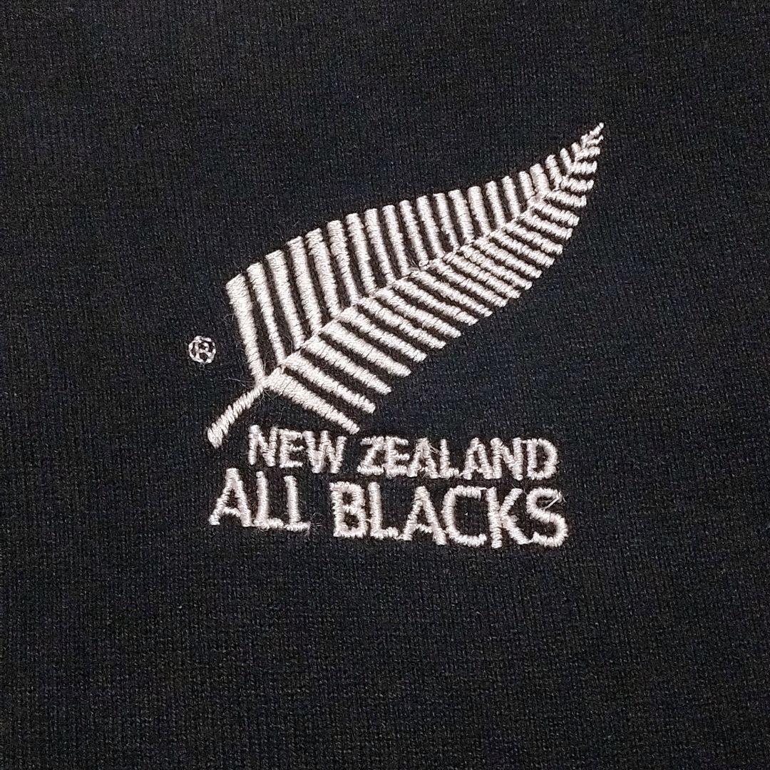 90s カンタベリー オールブラックス 刺繍ロゴ 長袖 ラガーシャツ M 黒色