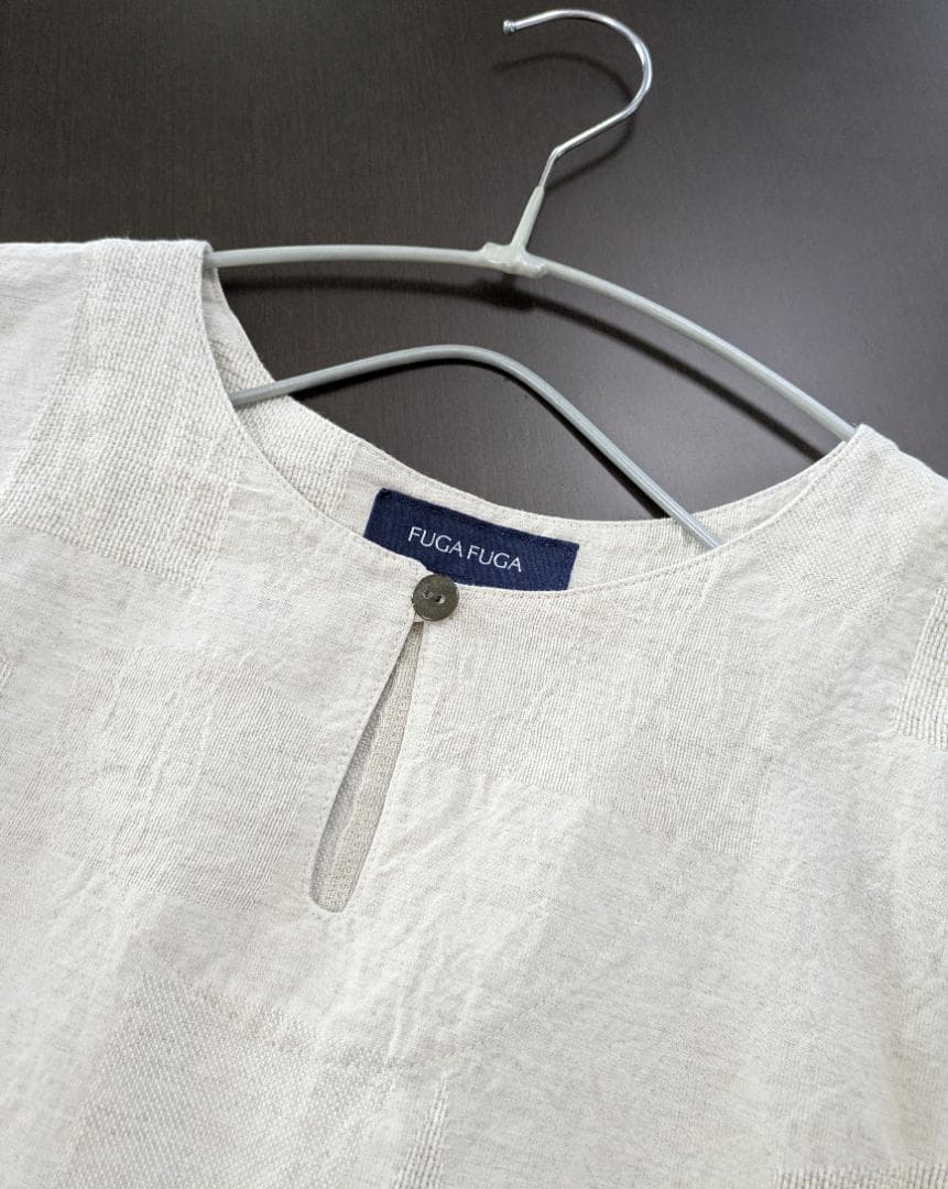フーガフーガ☆25年SS現行品新品タグ付き☆綿麻織柄フレアベスト☆アイボリー