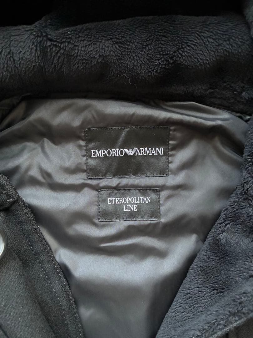 EMPORIO ARMANI 黒 フード付きウールジャケット