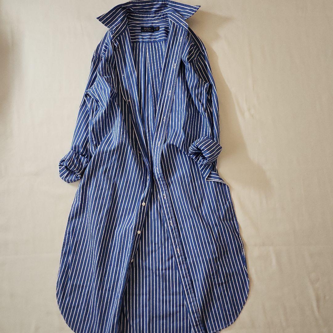 美品❤ポロラルフローレン　ストライプ コットン100％シャツワンピース