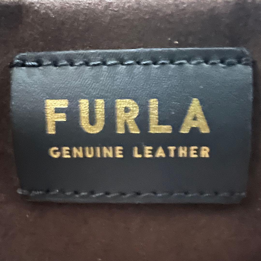 極美品✨フルラ ネット ミニ ハンドバッグ レザー スエード ハートチャーム付き