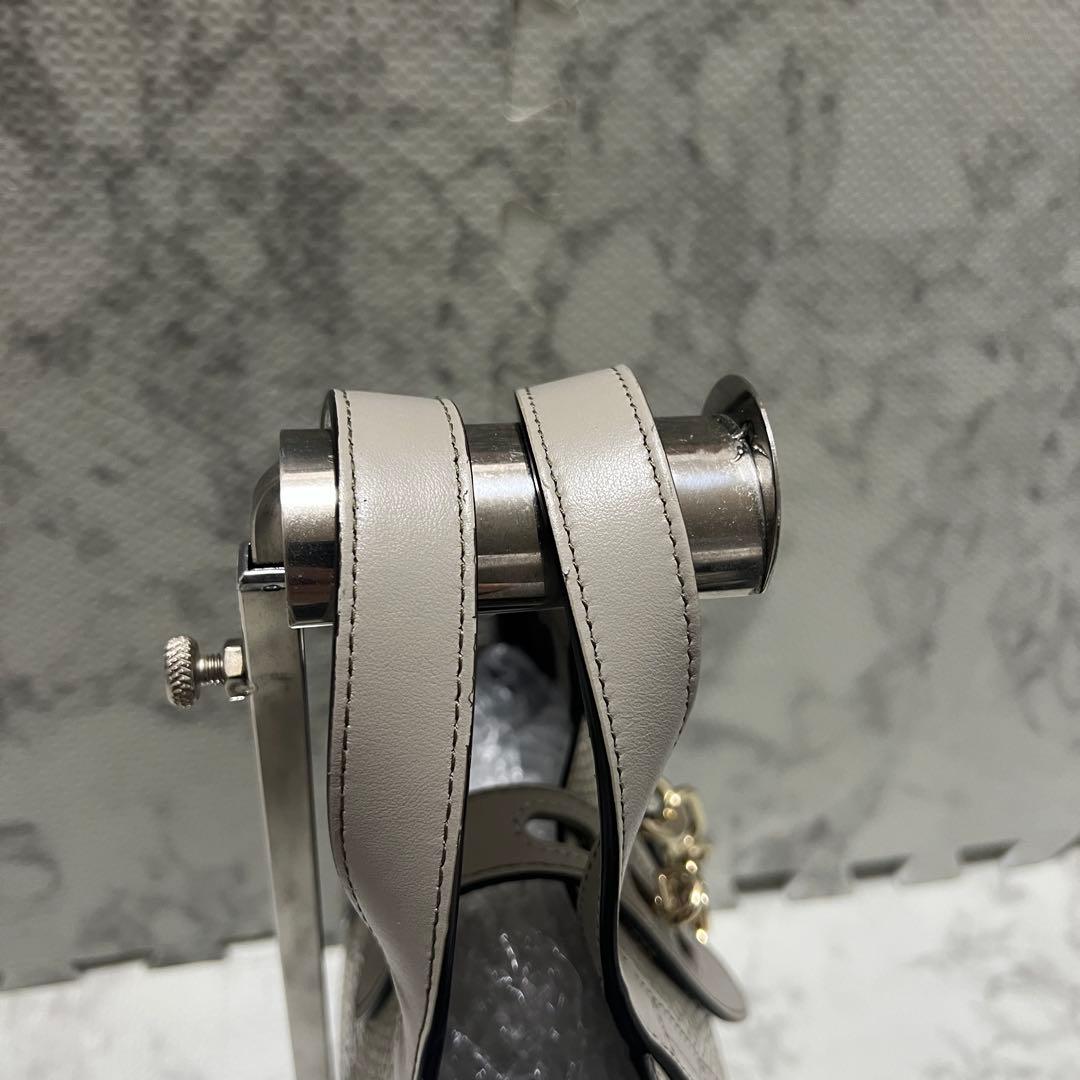 極美品✨フルラ ネット ミニ ハンドバッグ レザー スエード ハートチャーム付き