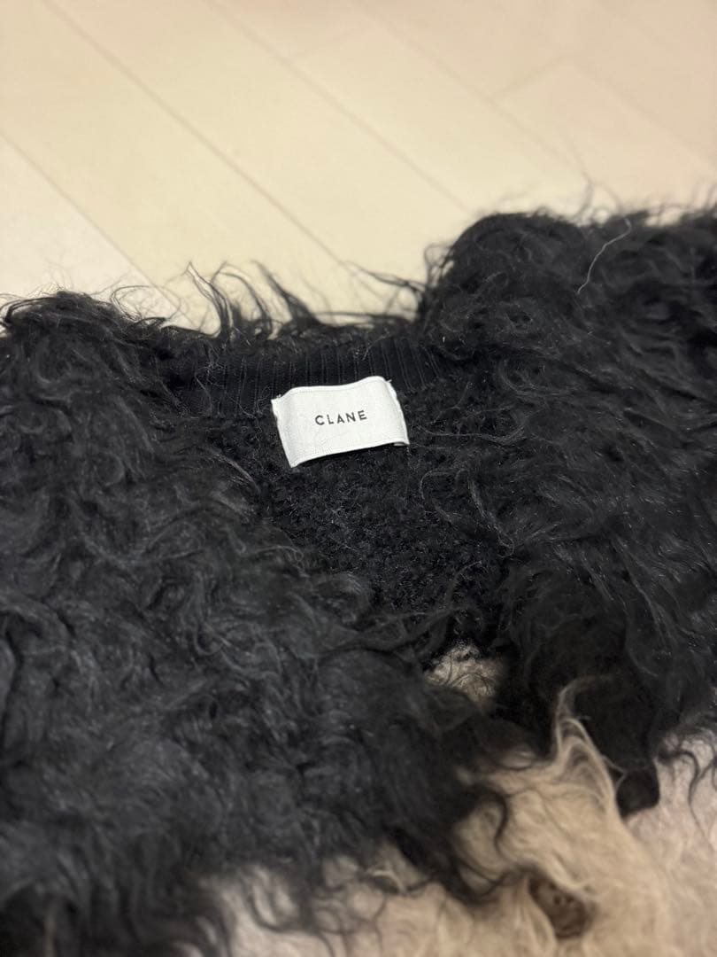 ジャケット・アウター CLANE BI COLOR SHAGGY KNIT CARDIGAN/