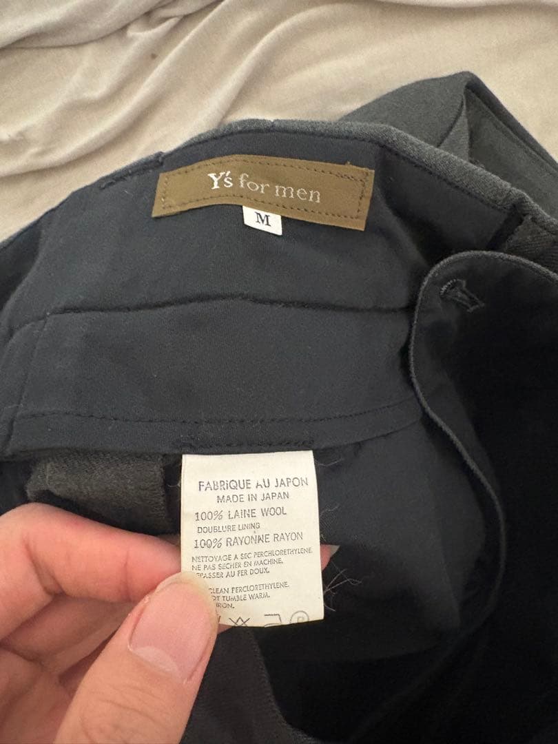 90s Y’s for men ウールワイドスラックス グレー