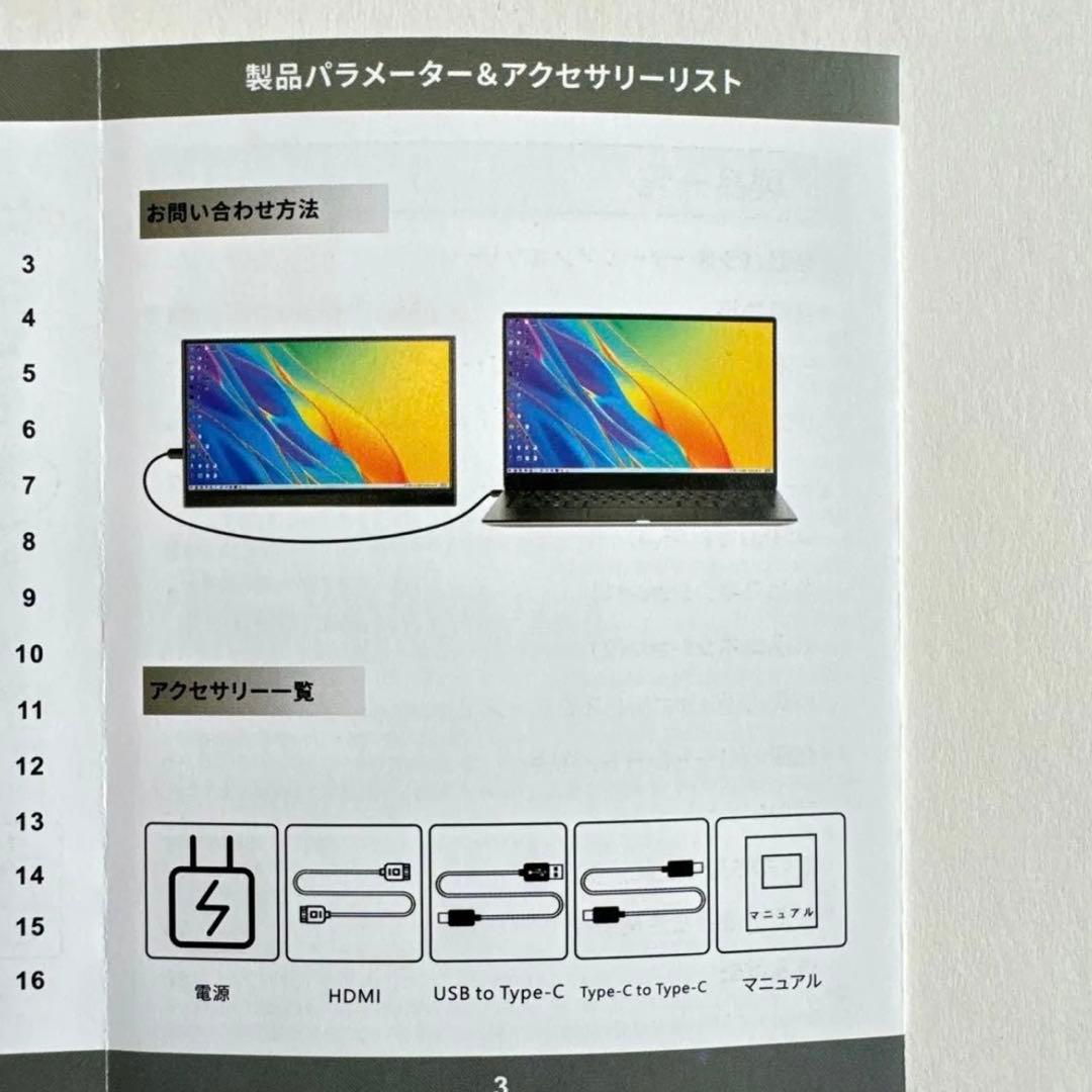 【新品】モバイルモニター LEDディスプレイ Type-C/HDMI対応