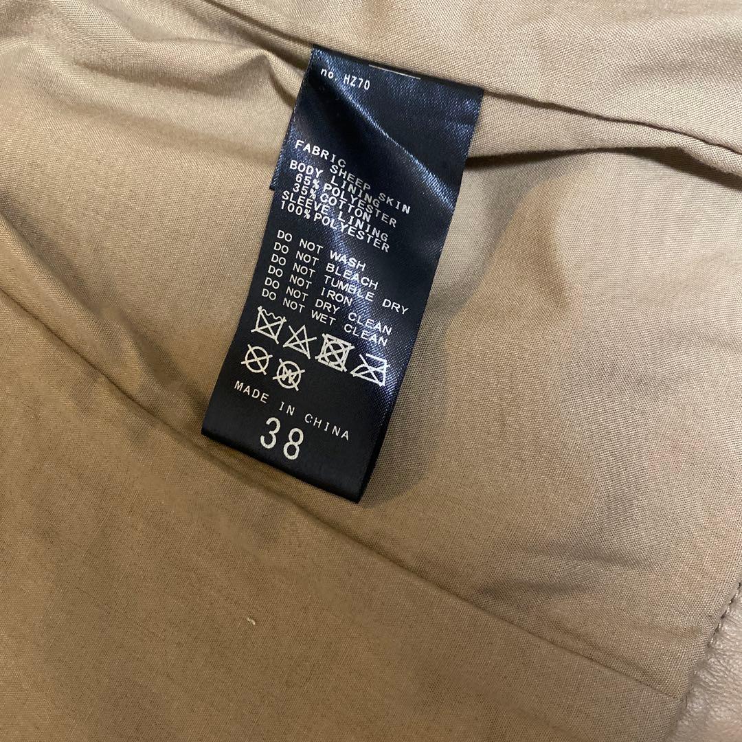 【美品】noble ソフトラムレザーライダースブルゾン 38