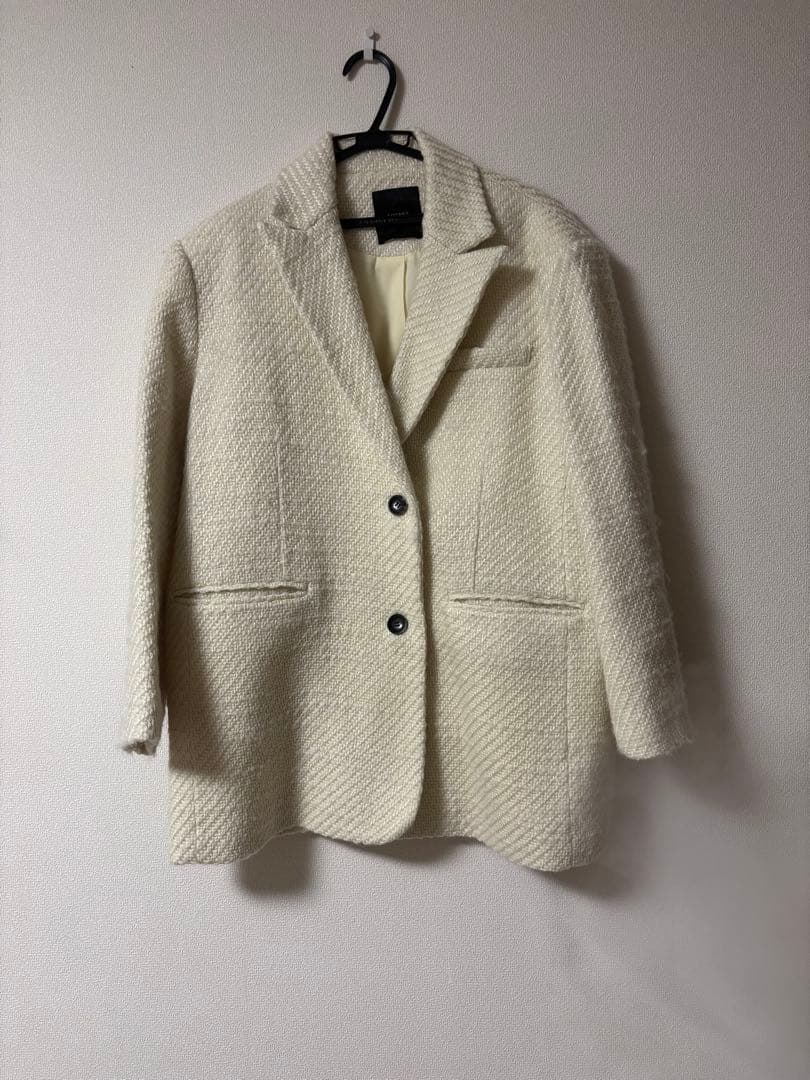 売り切り！アニュアンス　ツイードウールジャケットコート