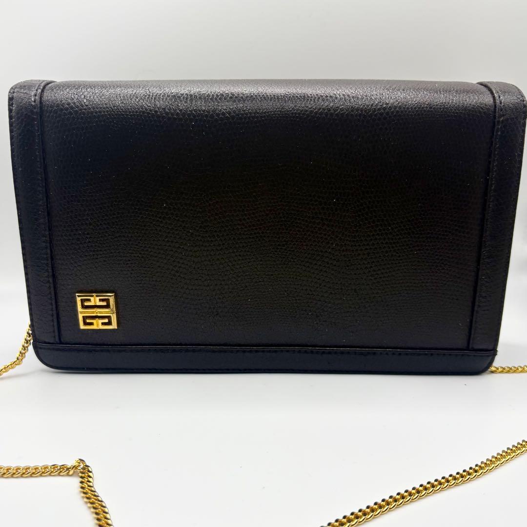①GIVENCY 4Gロゴ チェーン ショルダーバッグ