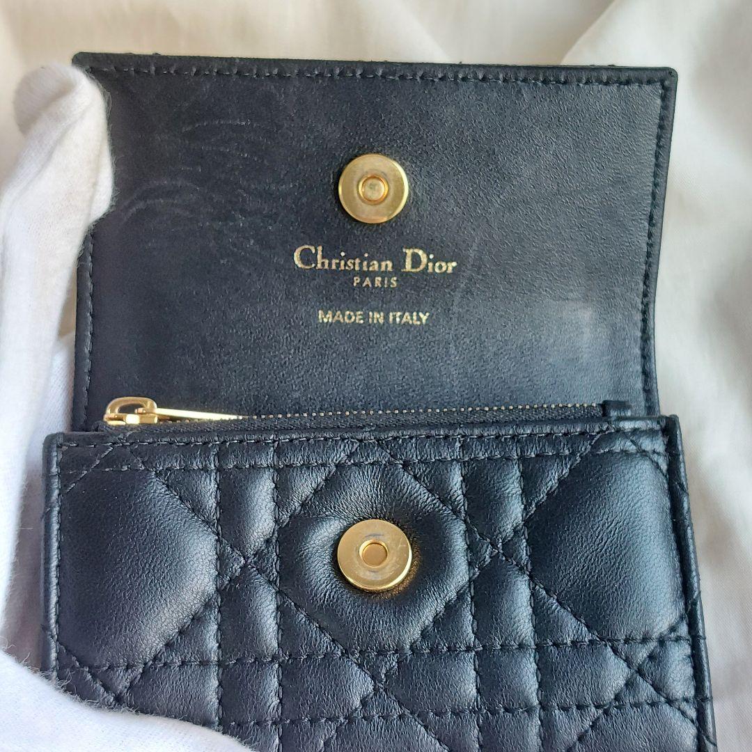 【現行】 ディオール 財布  オールグライシンウォレット 黒 革 パール