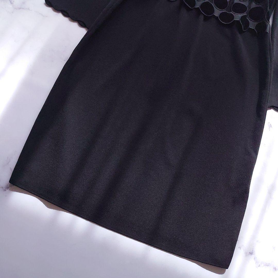 近年 定価8.3万 エポカ サークルレースコンビニットドレス ワンピース 40