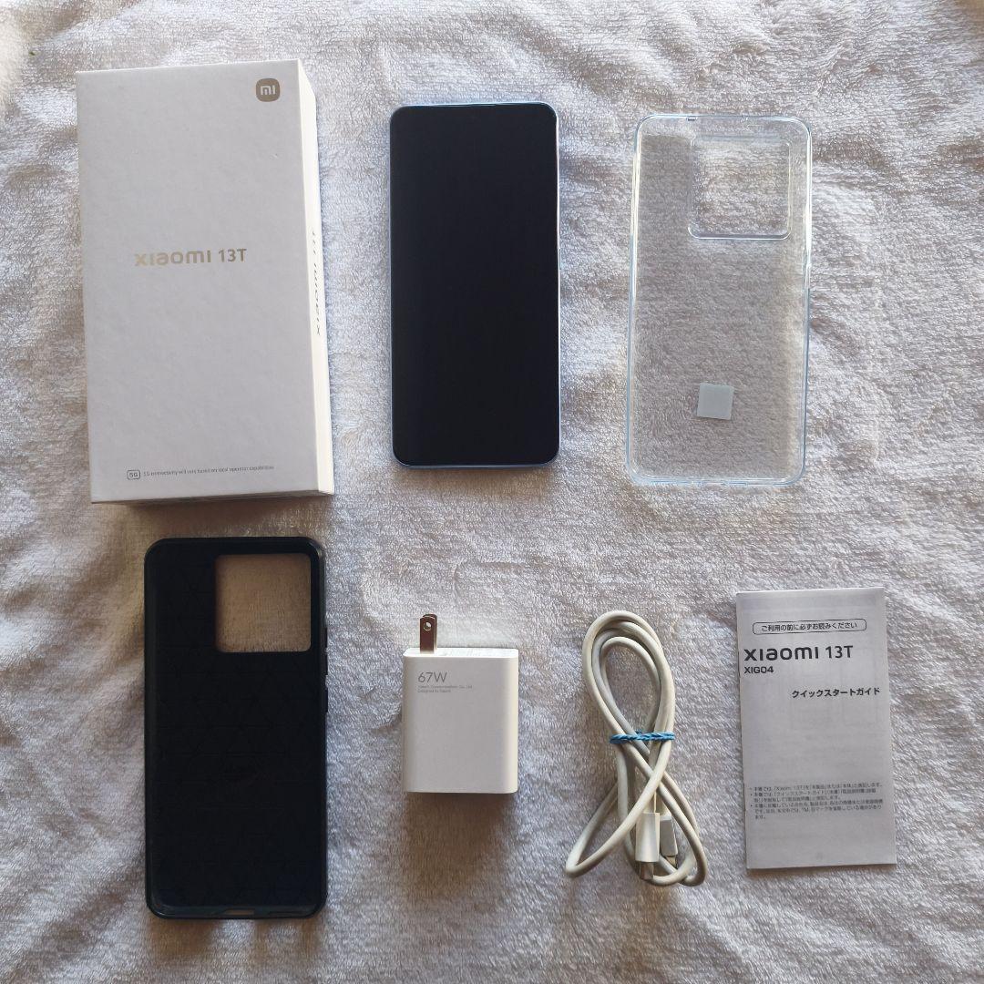 Xiaomi 13t アルパインブルー XIG04 simフリー 純正充電器付き