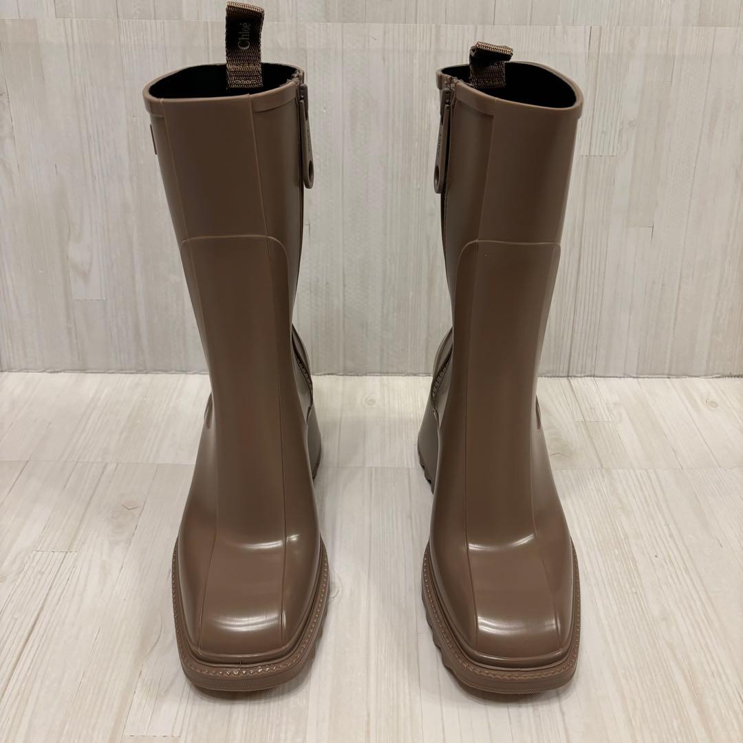 専用 クロエ ベティ ラバー レインブーツ ダークグレージュ 37 約24cm