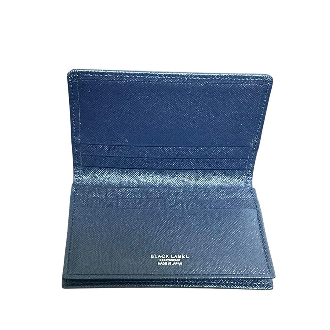 ブラックレーベルクレストブリッジ 名刺入れ カードケース チェック ネイビー