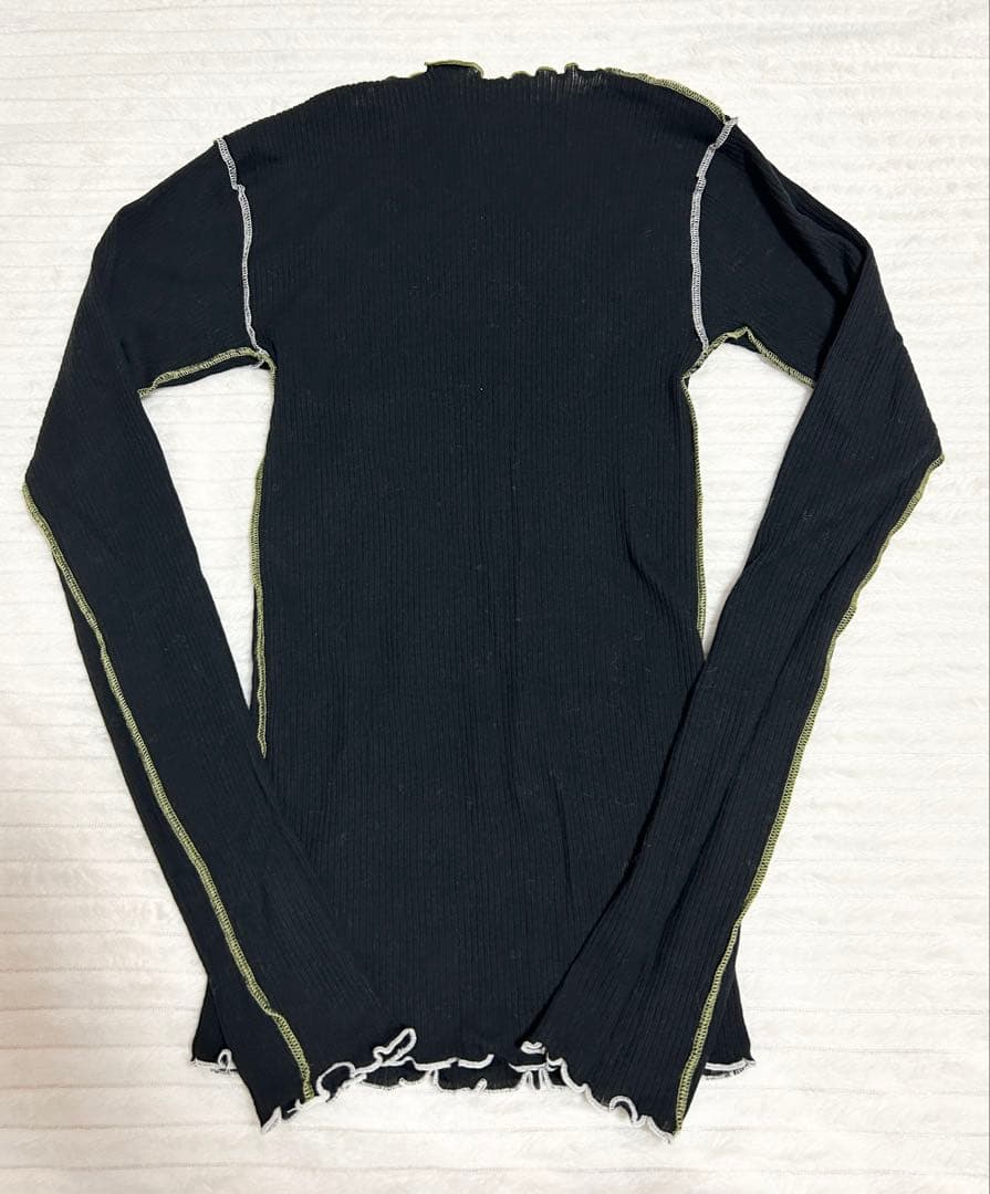 【新品】BASERANGEベースレンジ ブラックグリーンホワイト系カットソーS