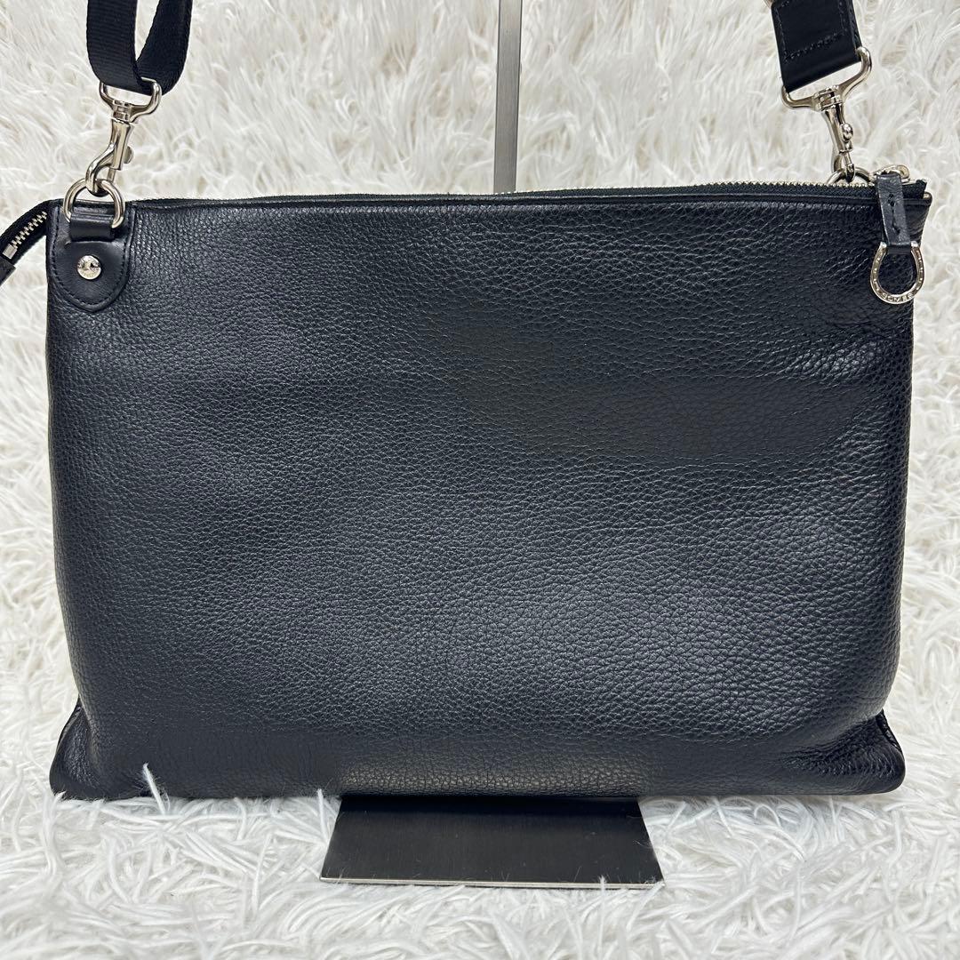 美品【SOMÈS】2way ショルダーバッグ 本革 レザー ロゴ型押し 日本製