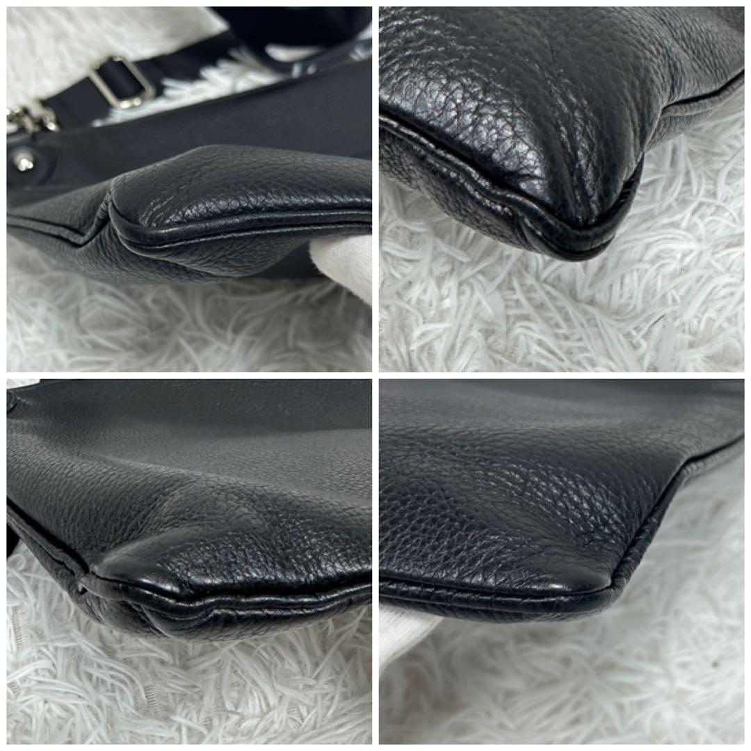 美品【SOMÈS】2way ショルダーバッグ 本革 レザー ロゴ型押し 日本製