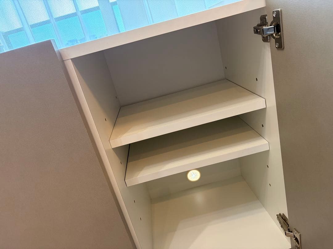 【LOWYA】グレーキャビネット サイドボード 幅120cm 日本製