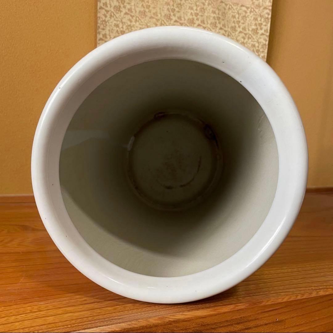 【昭和レトロ】陶器 傘立て 高さ約46㎝ レトロ 花模様 置物 花瓶 ビンテージ