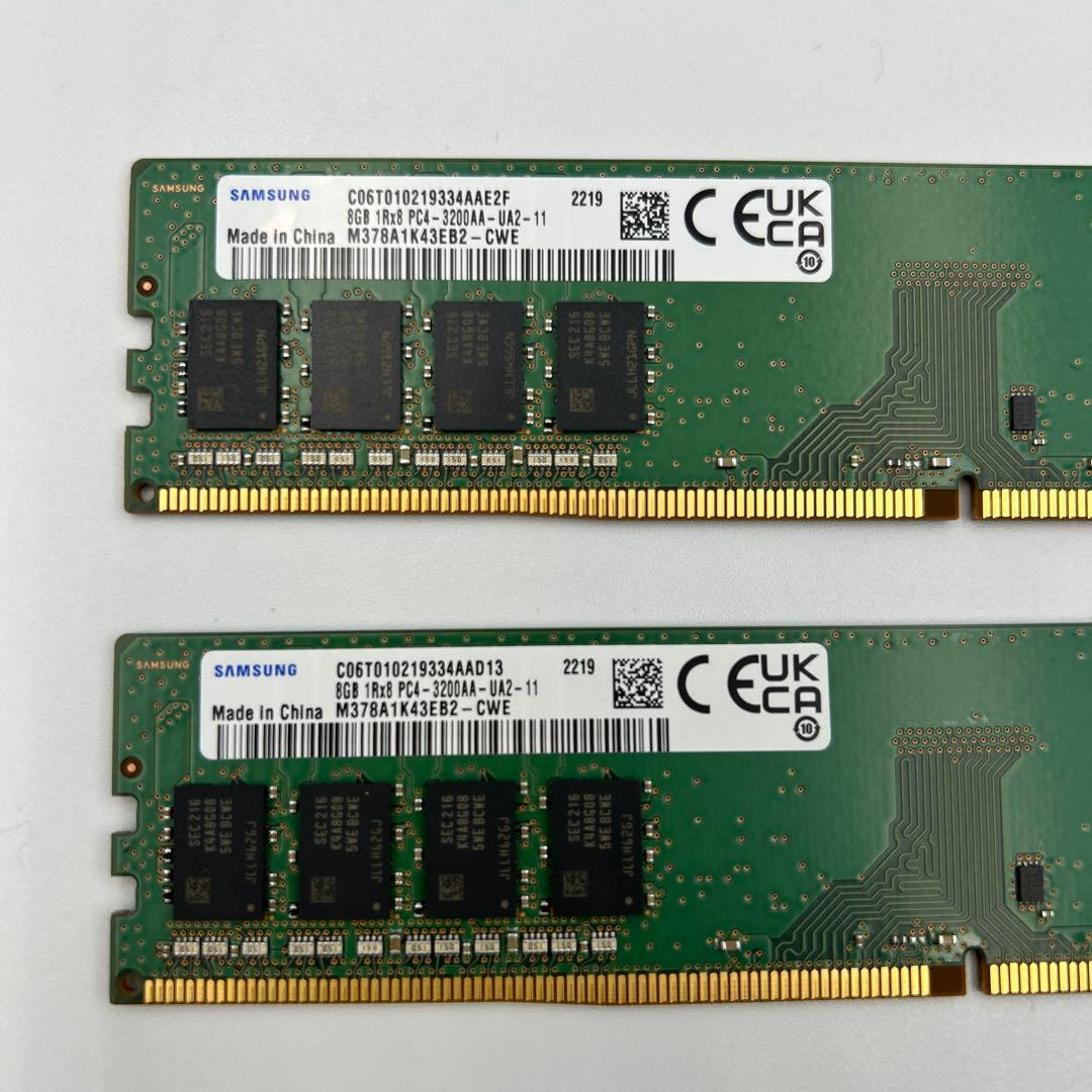 Samsung 8GB*2枚 合計16GB DDR4-3200