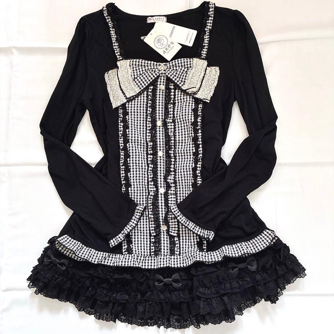 axes femme ビッグリボン ギンガムチェック 姫 y2k LIZLISA