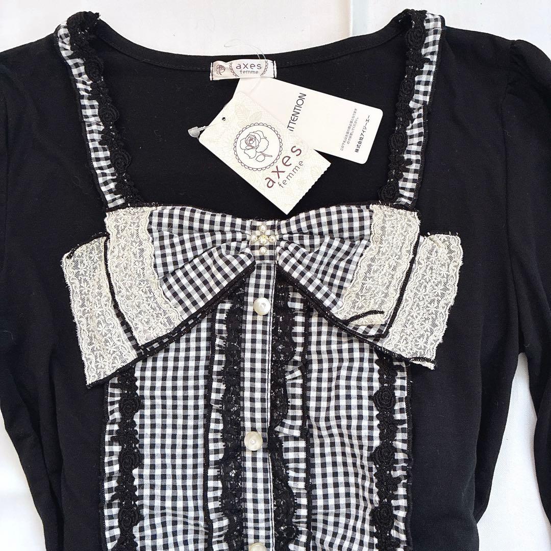 axes femme ビッグリボン ギンガムチェック 姫 y2k LIZLISA