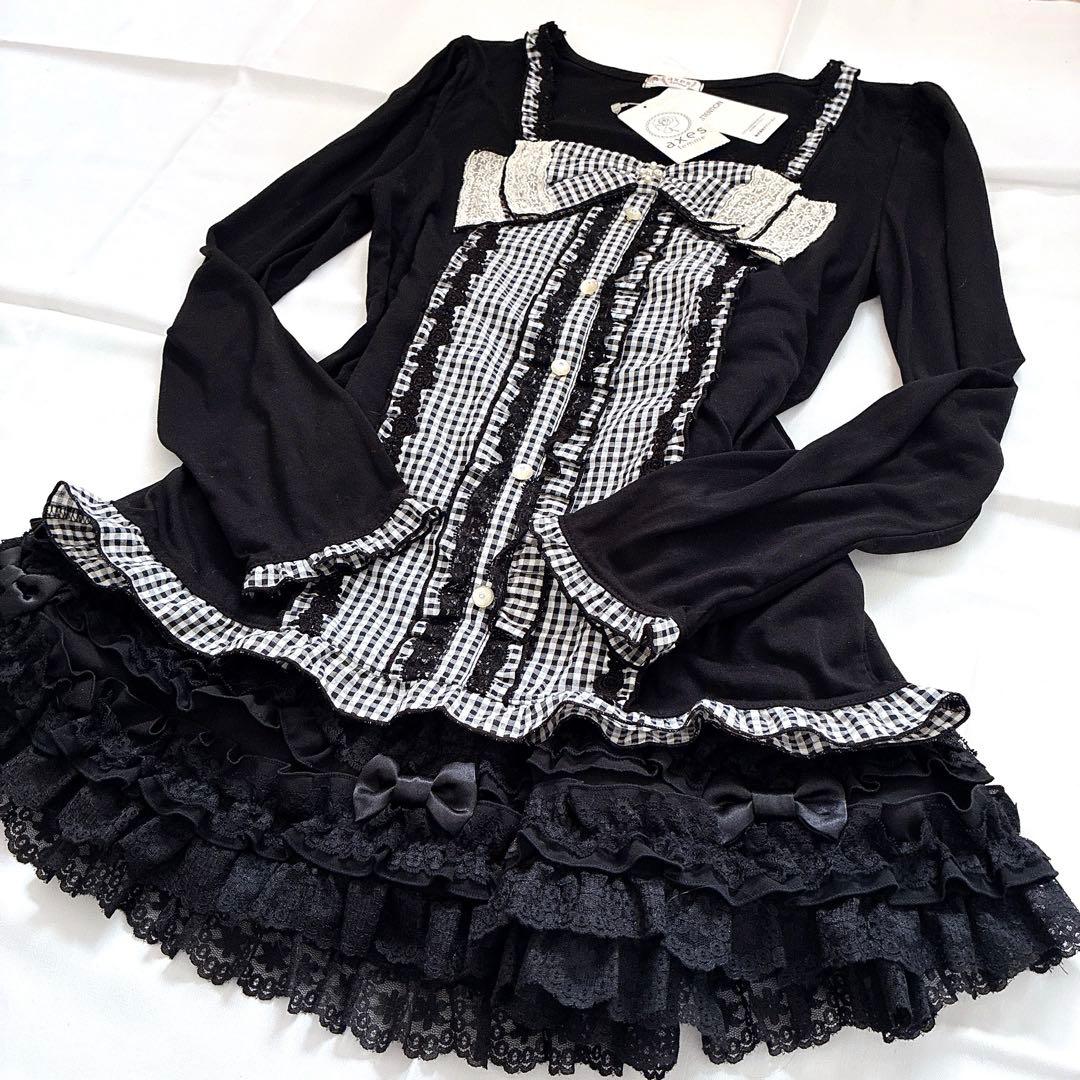 axes femme ビッグリボン ギンガムチェック 姫 y2k LIZLISA