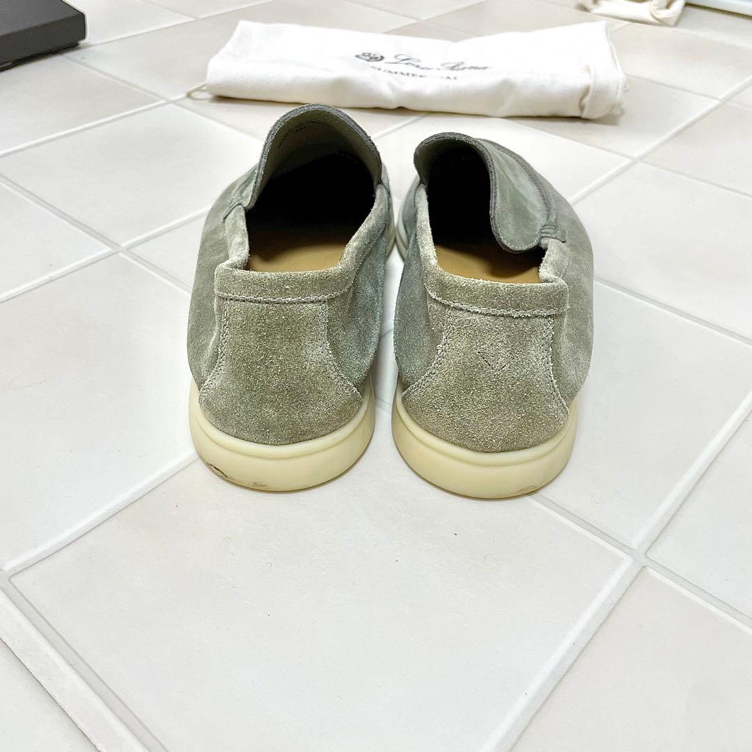 【40, 25-26cm】Loro Piana サマーウォークモカシン グリーン