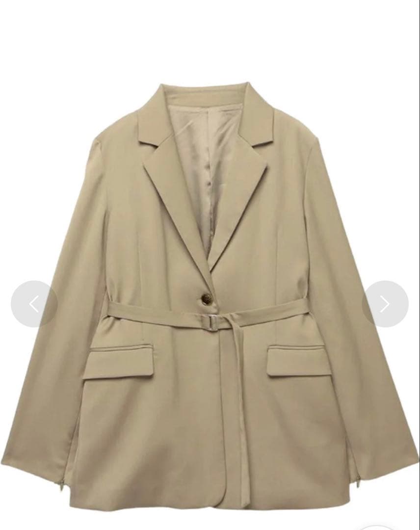 【未使用】anuans フレアスリーブスリットジャケット　ベージュ