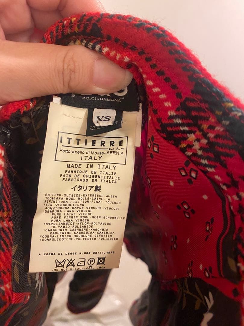 D&G 赤 チェック柄 キャミソール　ビスチェ　Dolce &Gabbana