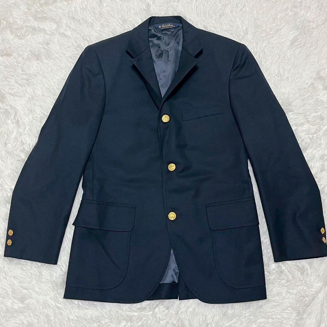 極美品 1818 ブルックスブラザーズ 紺ブレ 金ボタン 3ボタン 段返し
