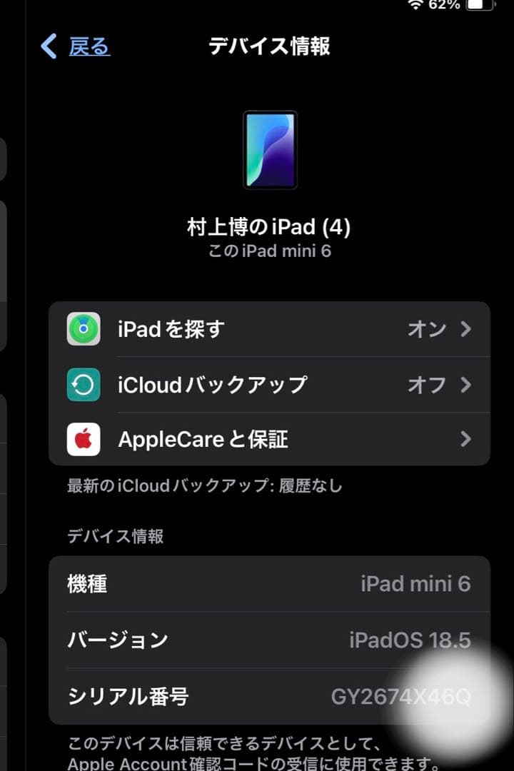 Apple iPad mini スペースグレー 本体64GB