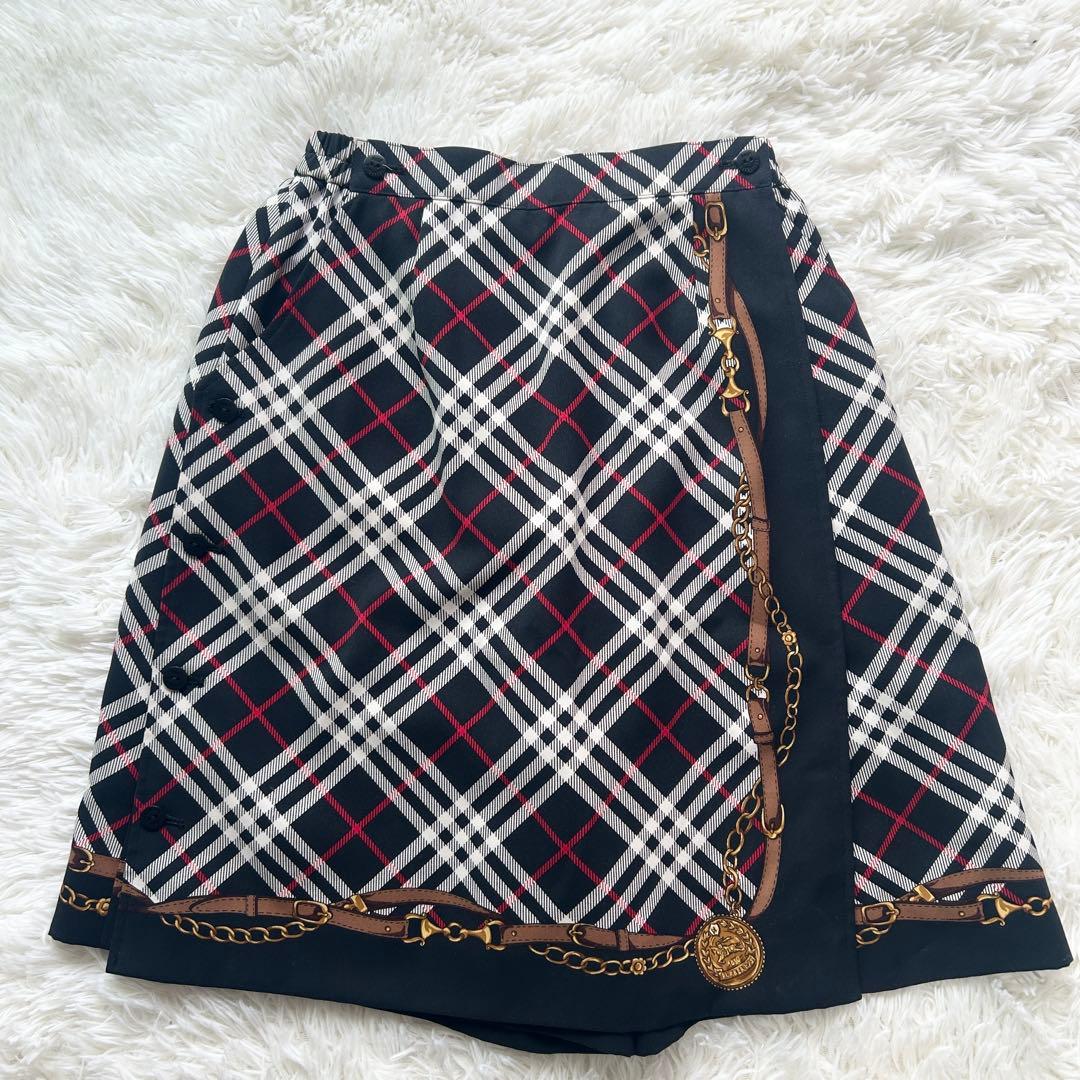 希少✨2wayバーバリーズ ノバチェック キュロット 巻きスカート風 スカーフ柄
