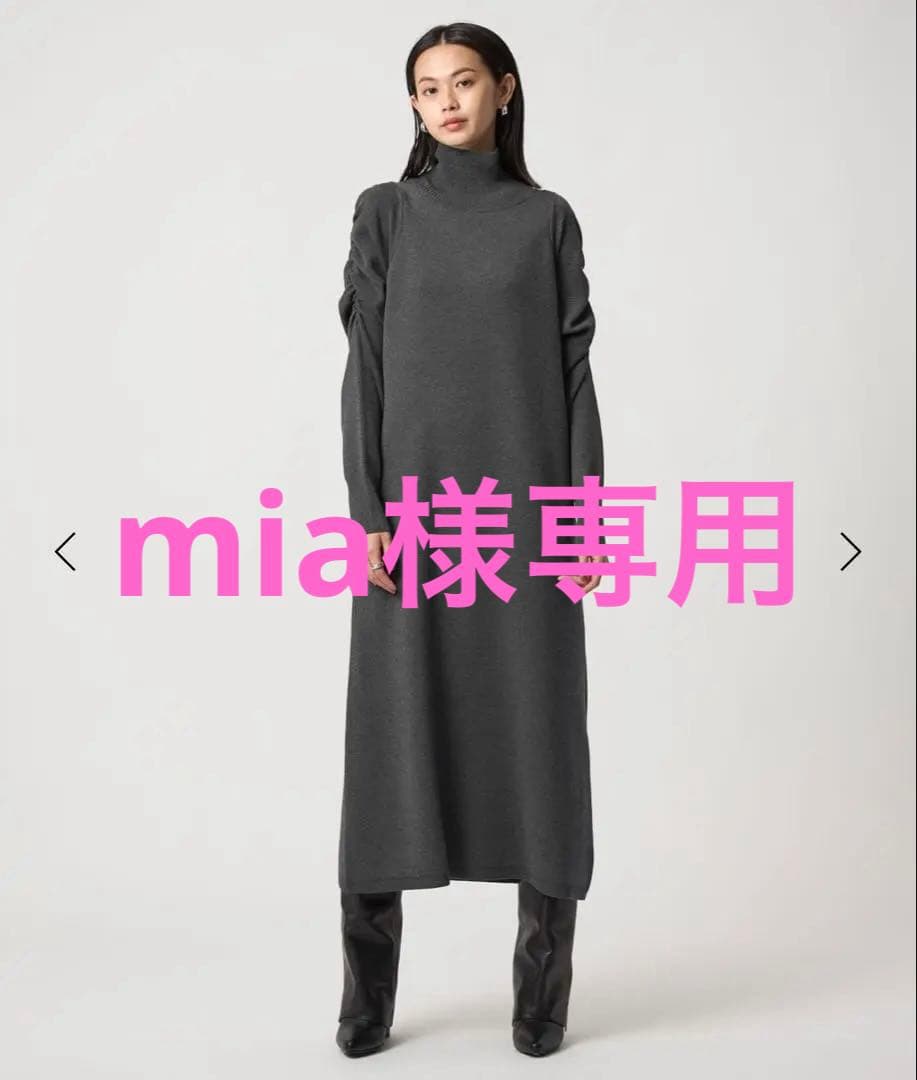 ＜EMMEL REFINES＞ギャザーパフスリーブ タートルニット ワンピース