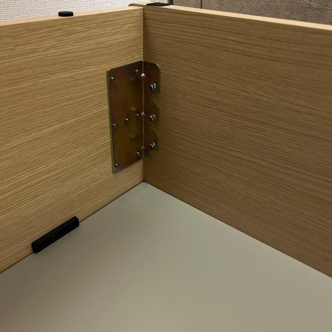 【送料込】クイーンサイズ ベッドフレーム 収納付き 油圧跳ね上げ式 木製