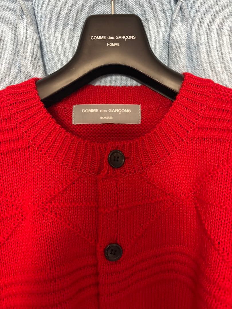 コムデギャルソンオム田中オム新品未使用品レッドニットカーディガン