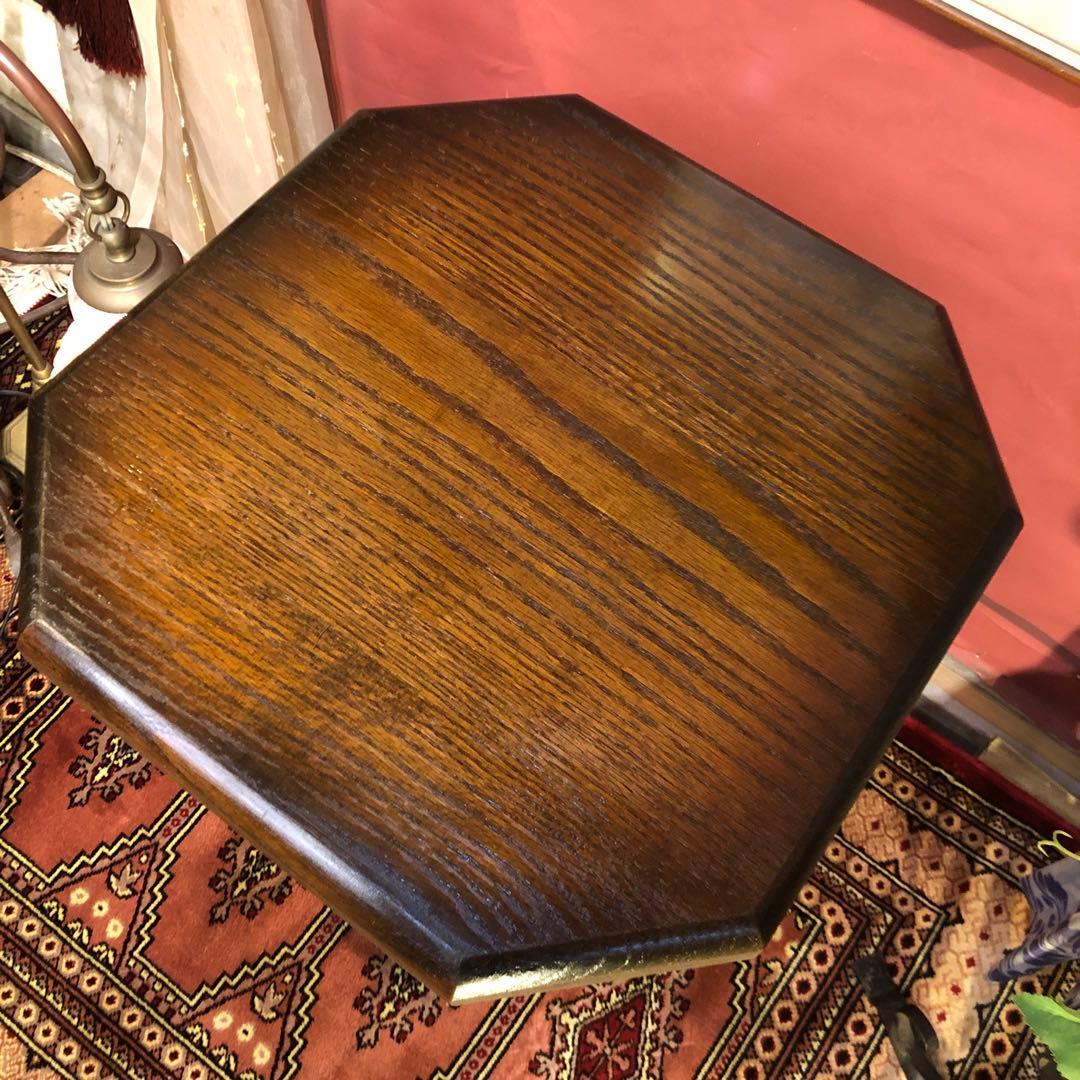 ヴィンテージ レッドオーク　コンパクト　テーブル　サイドテーブル　花台