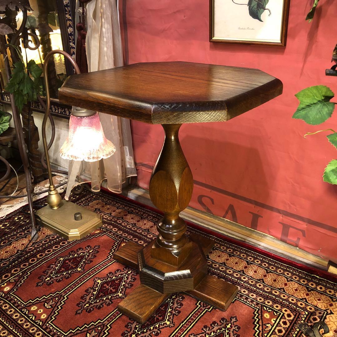 ヴィンテージ レッドオーク　コンパクト　テーブル　サイドテーブル　花台