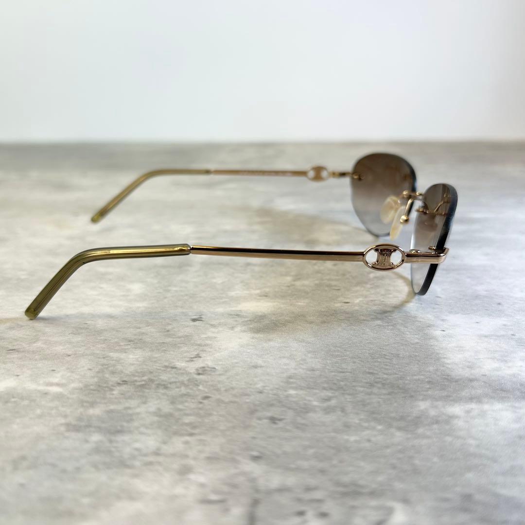 【美品】セリーヌ サングラス SC1159 トリオンフ ゴールドフレーム