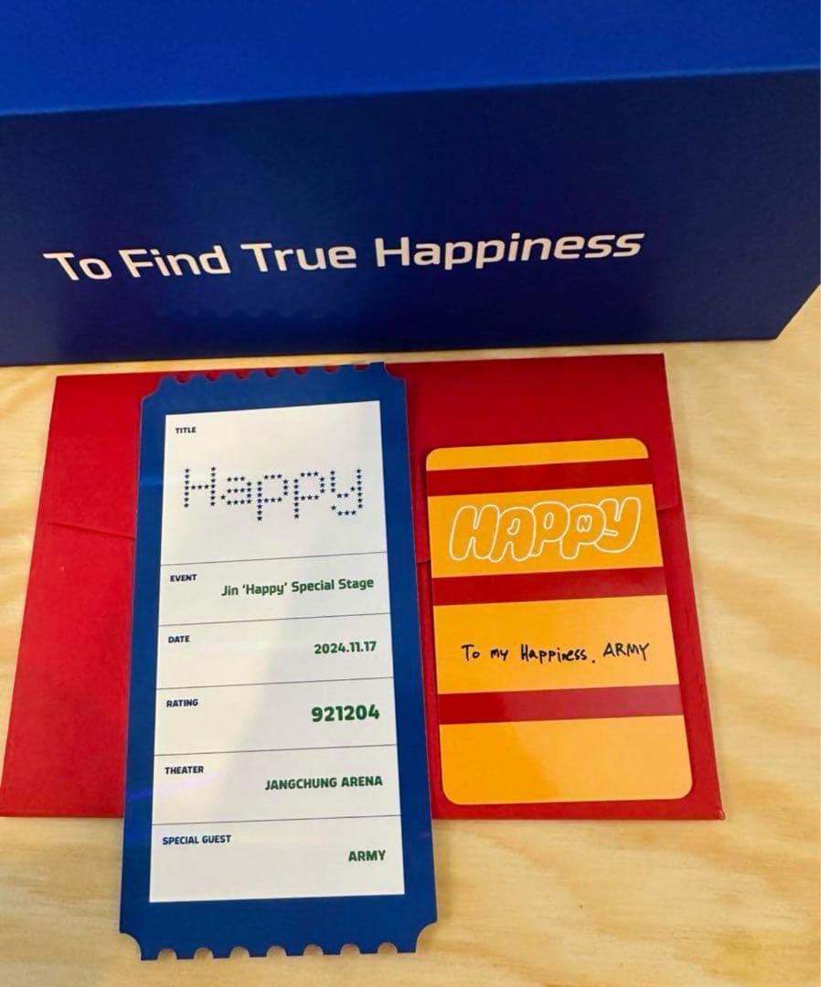 BTS ジン Happy スペシャルステージ 入場 特典 ギフト トレカ BOX