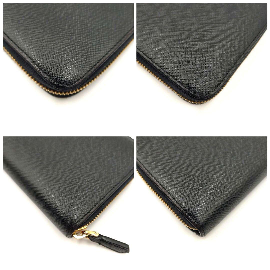 【美品】PRADA プラダ 長財布 ラウンドファスナー 箱付 黒 ①