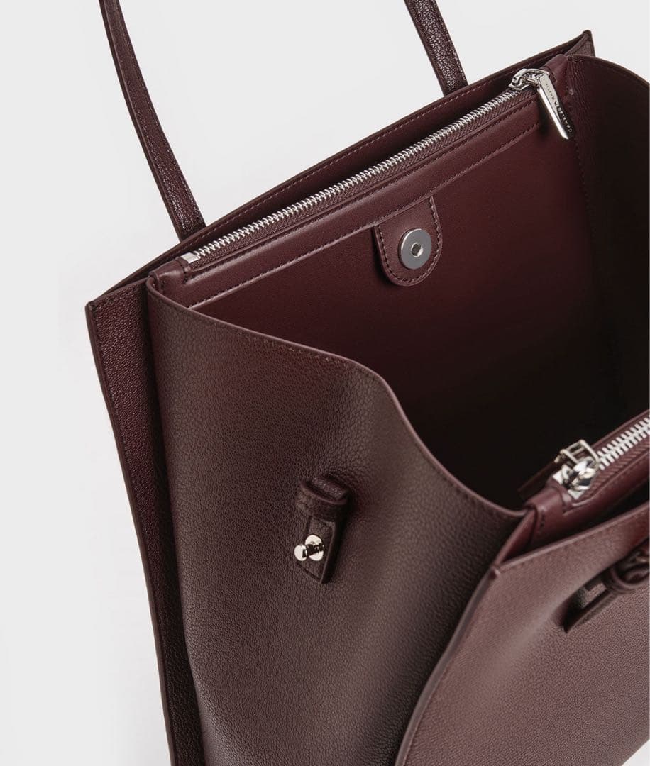 CHARLES & KEITH クラシックダブルハンドルトートバッグ