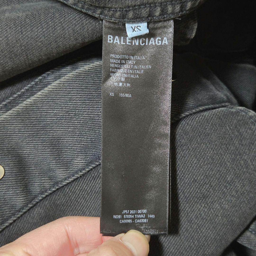 BALENCIAGA 22SS スプレープリント BB ロゴ デニムジャケット