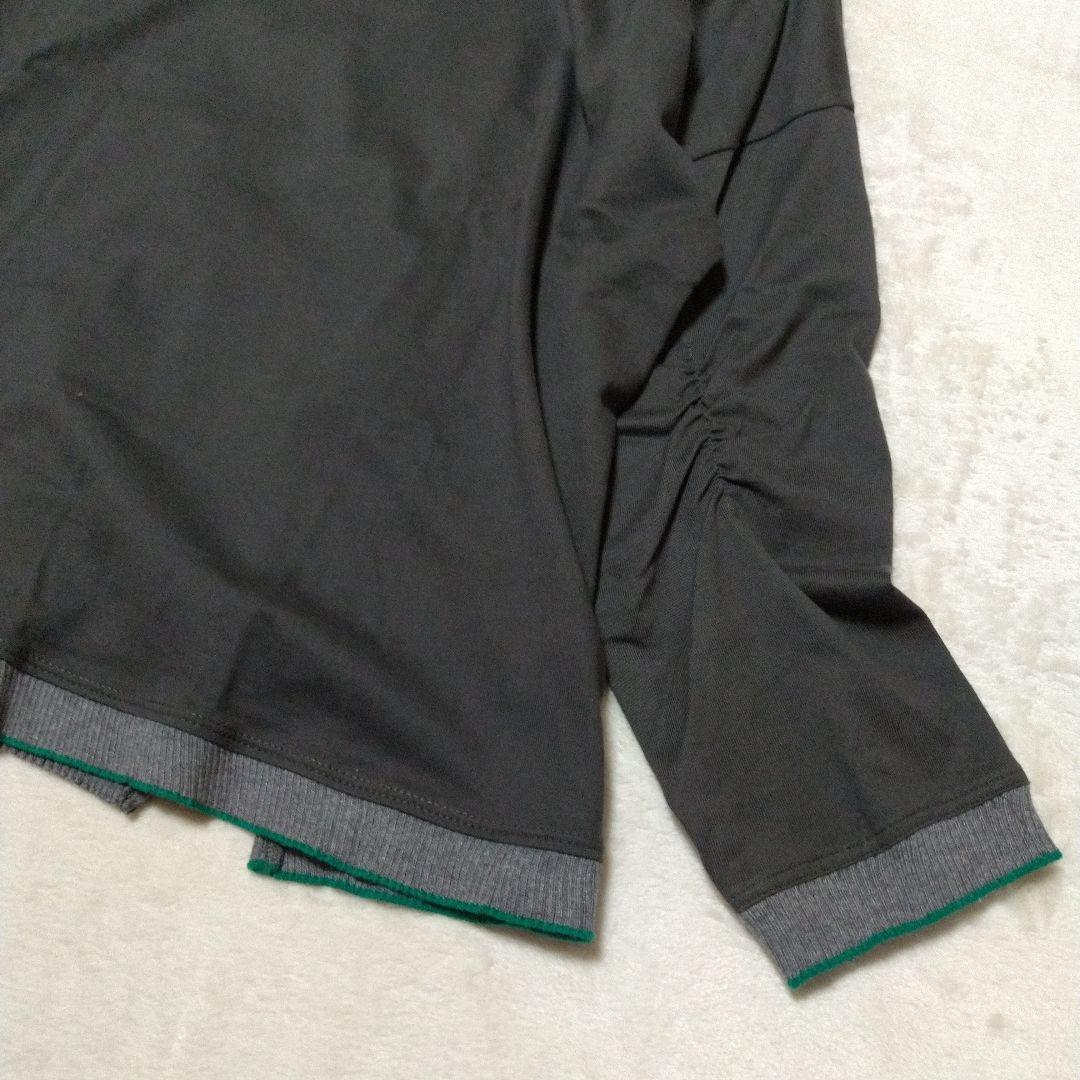 新品同様　慈雨　格子柄ニット切替長袖プルオーバー　M-L　センソユニコ