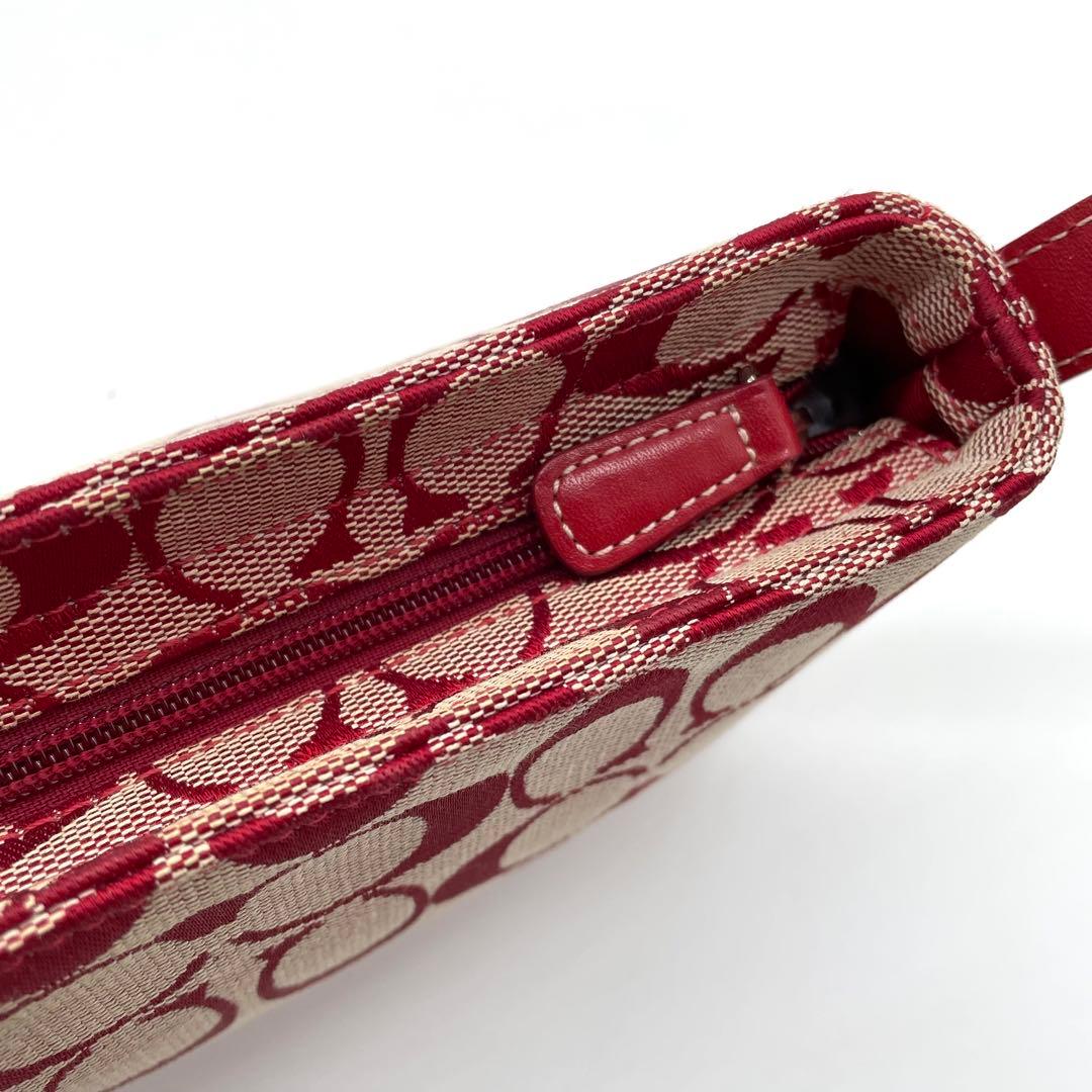 【美品】コーチ　アクセサリーポーチ　シグネチャ　キャンバス　6023